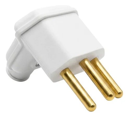 Pino Macho Branco 2P+T 10A C/Prensa Cabos PLD6-3 90º Margirius 130976