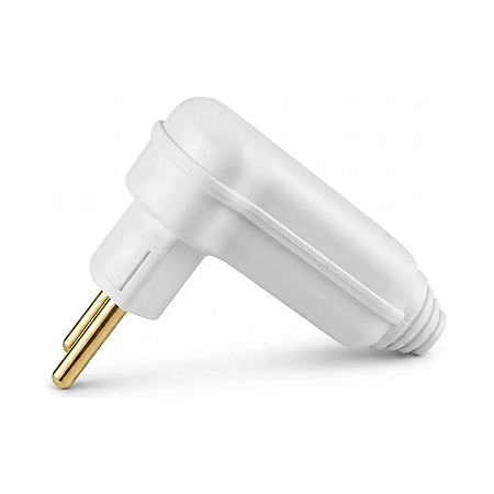 Pino Macho Branco 2P 10A PLD10-2 90º C/Prensa Cabos 177131