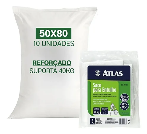 Saco Ráfia P/Entulho 40kg C/5PCS Atlas 100965
