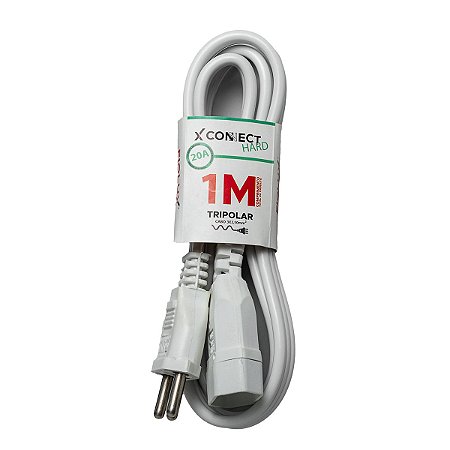 Extensão 1 Metro 20A 2P+T Branca ConnectHard Fiolux 612908