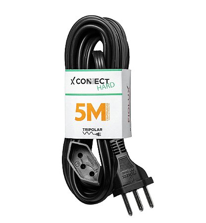 Extensão 5 Metros 20A 2P+T Preta ConnectHard Fiolux 612953