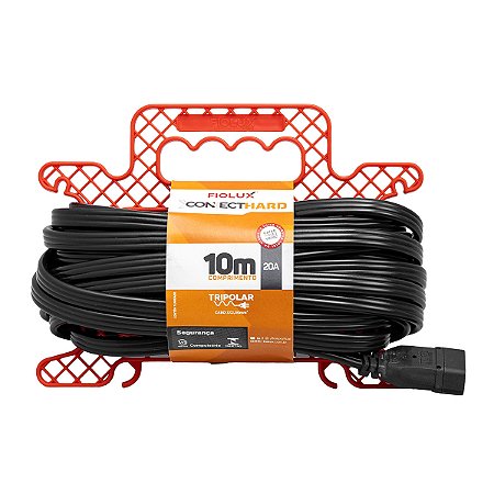 Extensão 10 Metros 20A 2P+T Preta ConnectHard Fiolux 612977