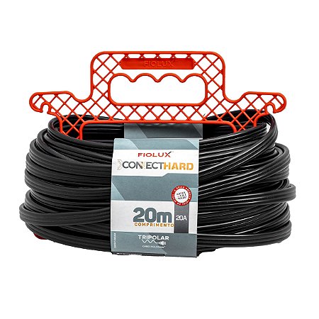 Extensão 20 Metros 20A 2P+T Preta ConnectHard Fiolux 613097