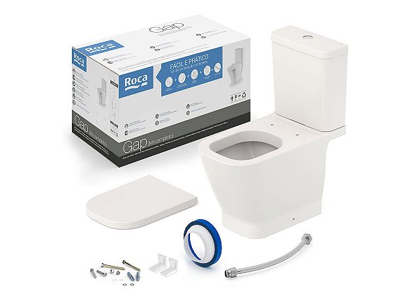 Kit Bacia Com Caixa Acoplada Beige Com Assento + Anel e Kit de Instalação C323723010 Roca 142306
