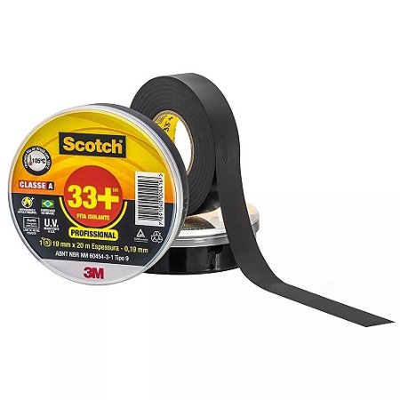 Fita Isolante Scotch 33+ 19mm x 20m Preta 3M