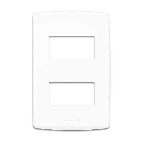 Placa 4x2 para 2 Módulos Bianco Pro Branco Alumbra