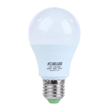 Lâmpada Led 9W 6500K Branca Bivolt Foxlux