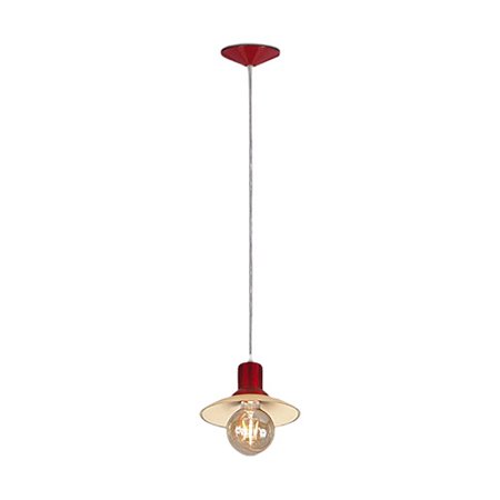 Pendente Veneza Vermelho Metálico 1 Lâmpada E-27 Nacional