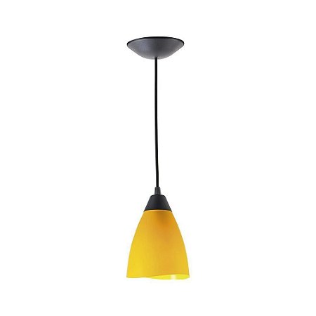Pendente Pop Tulipa 1 Lâmpada E27 Amarelo e Preto Kin Light