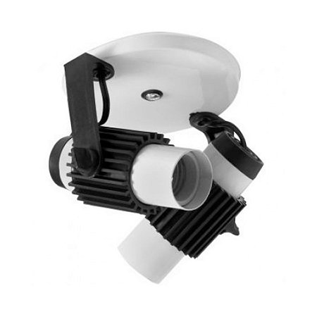 Spot Aletado 2 Lâmpadas E-27 Branco e Preto Kin Light