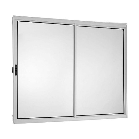 Janela de Correr em Alumínio Branco 100x120 2 Folhas sem Grade Vidro Liso 5514 Esquadrisul