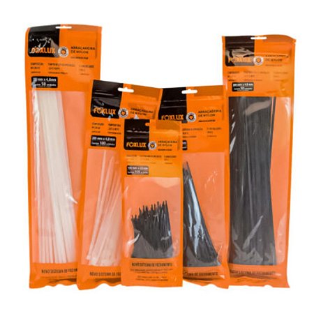 Abraçadeira de Nylon 760x9,0 Branca com 25 Peças Foxlux