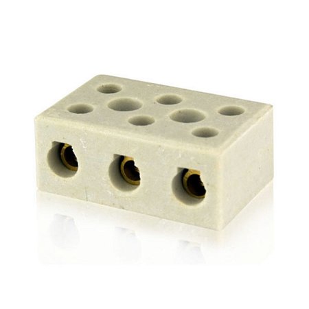 Conector de Porcelana Tripolar 10mm 25A Foxlux