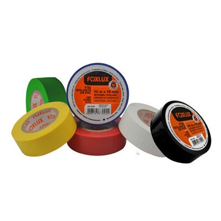 Fita Isolante 19mm x 10 Metros Amarela Foxlux