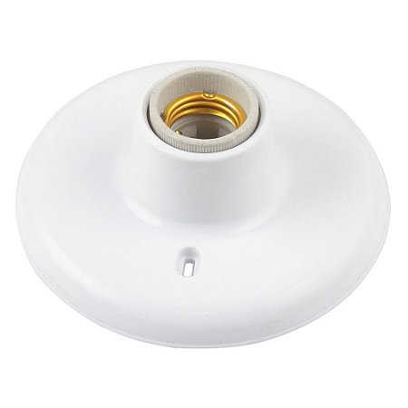 PLAFON DE PLASTICO COM SOQUETE BRANCO KIN