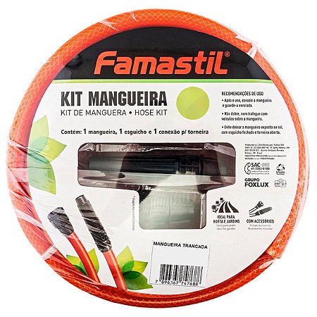 Kit de Mangueira Com 30 Metros Laranja Famastil