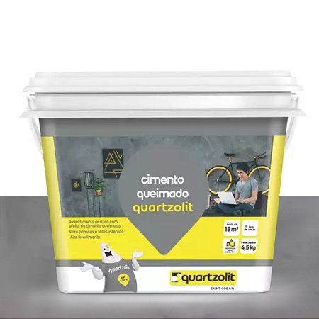 Cimento Queimado Cinza Escuro 4,5KG Quartzolit