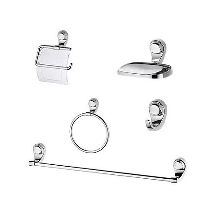 Kit de Acessórios com 5 Peças Cromada Lorenzetti