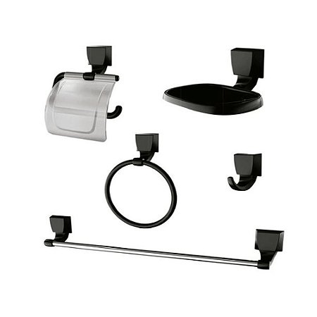 Kit de Acessórios com 5 Peças Preto Lorenzetti