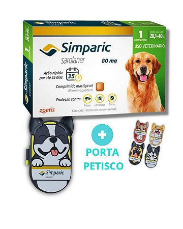 Simparic para Cães de 20,1 a 40 Kg (80 mg) - Antipulgas