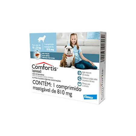 Antipulgas Comfortis 810 mg Cães de 18 a 27kg 1 comprimido