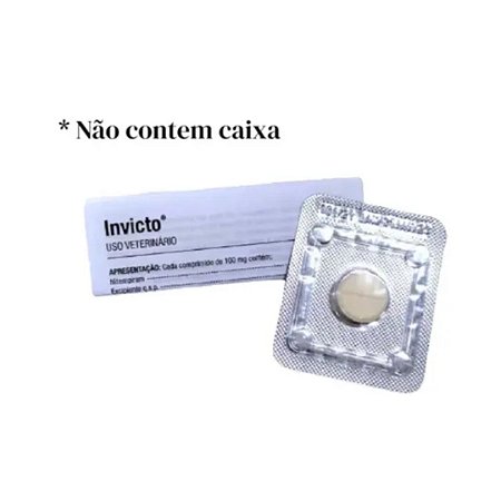 1 Comprimido Invicto Antipulgas 11,4mg Gato e Cachorro de até 11,4 kg