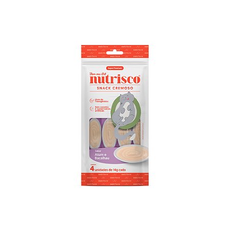 Petisco Nutrisco para gatos sabor atum e bacalhau 4 tubos 14g