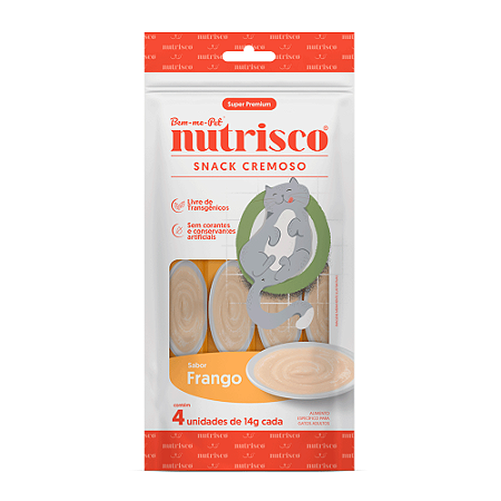 Petisco Nutrisco para gatos sabor frango 4 tubos 14g