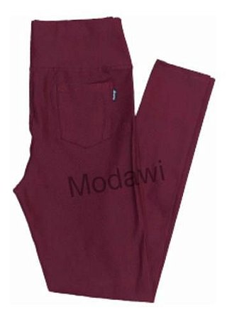 Legging Flanelada sem Bolso Marsala - Crikashow | Moda Praia e Fitness