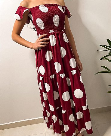 vestido de bolinha vermelho