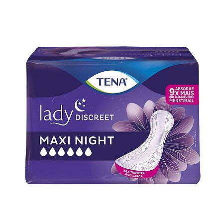 Absorvente Tena Lady Discreet MaxNight 6 Unidades