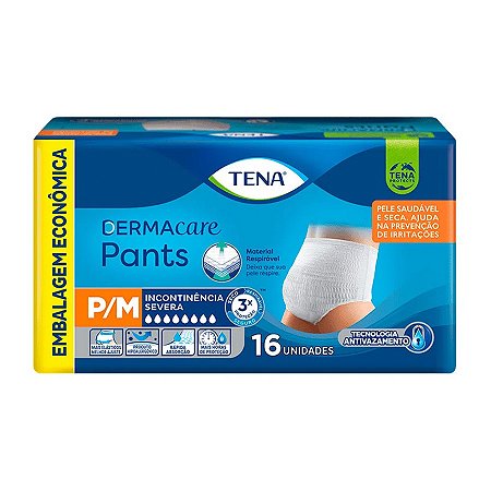 Roupa Íntima Tena Dermacare Pants P/M 16 Unidades