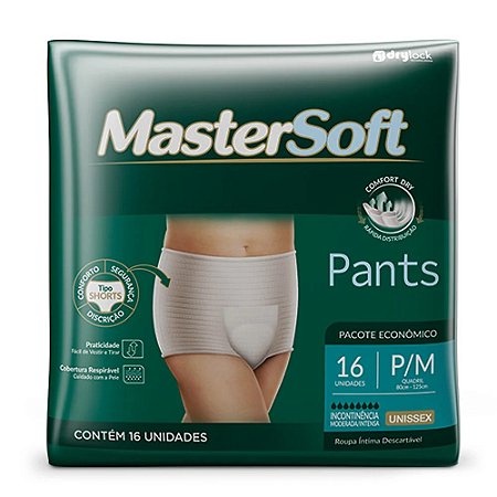 Roupa Íntima Mastersoft Pants P/M 16 unidades