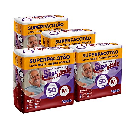 Fralda Geriátrica Suavidade Premium M (Kit com 200 unidades)