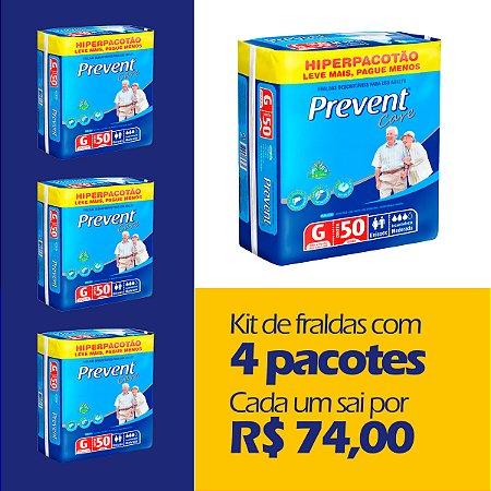 Fralda Geriátrica Prevent Care G (Kit com 200 unidades)