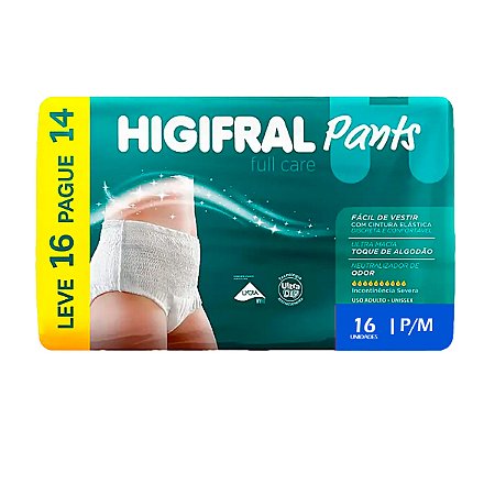 Roupa Íntima Higifral Pants P/M 16 unidades