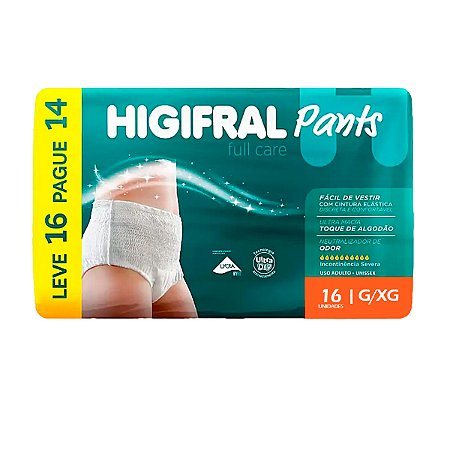 Roupa Íntima Higifral Pants G/EG 16 unidades