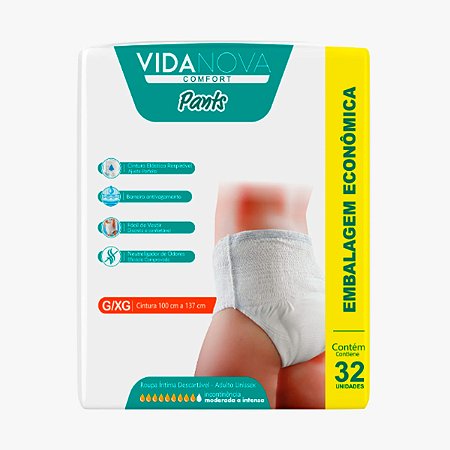 Roupa Íntima Vida Nova Pants G/XG 32 unidades