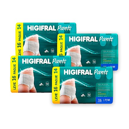 Roupa Íntima Higifral Pants P/M (Kit com 64 unidades)