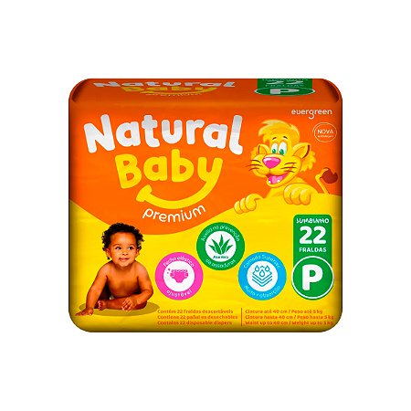 Fralda Infantil Natural Baby Premium P 22 Unidades
