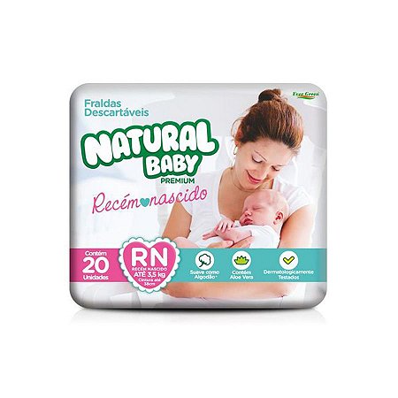 Fralda Infantil Natural Baby Premium RN 20 Unidades