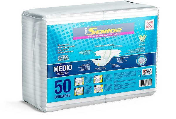 Fralda Geriátrica Pro Senior Super M 50 Unidades