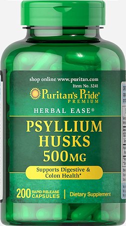 PSYLLIUM HUSKS 500MG PURITAN'S COM 200 CAPSULES NO BRASIL A PRONTA ENTREGA