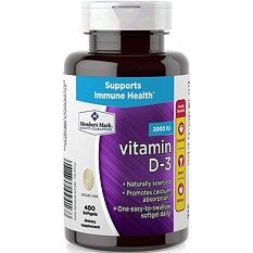 VITAMINA D3 2000 IU COM 400 CÁPSULAS SOFTGELS-IMPORTADO DOS ESTADOS UNIDOS
