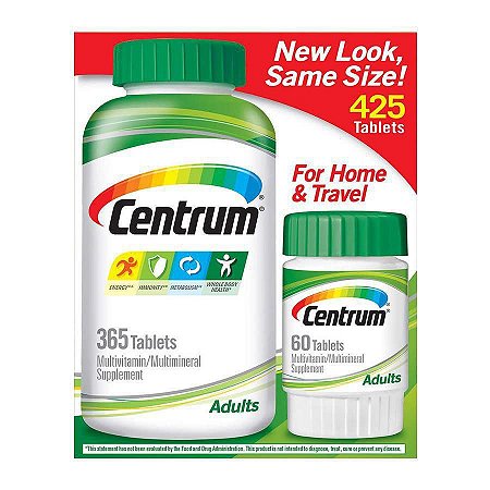 CENTRUM 425 TABLETS IMPORTADO DOS ESTADOS UNIDOS- MULTIVITAMINICO E MULTIMINERAL