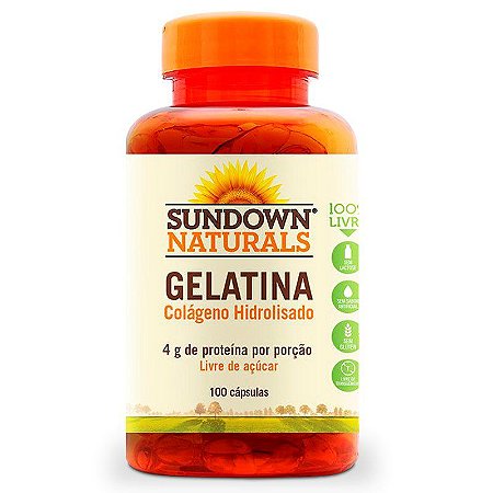 GELATINA - COLAGENO HIDROLISADO SUNDOWN NATURALS COM 100 CÁPSULAS