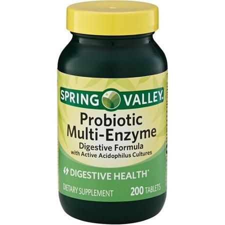 PROBIOTIC MULTI-ENZYME DIGESTIVE FORMULA COM ACIDOPHILUS CULTURES SPRING VALLEY COM 200 TABLETS A PRONTA ENTREGA NO BRASIL