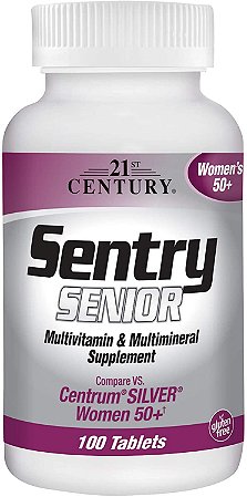 SENTRY SENIOR WOMEN(MULHER)MULTIVITAMÍNICO PARA 50 ANOS OU MAIS, COM 100 COMPRIMIDOS-IMPORTADO DOS ESTADOS UNIDOS A PRONTA ENTREGA NO BRASIL