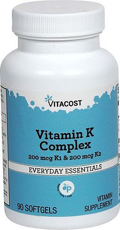 VITAMINA K1 + K2 (MK-7) 400 MCG NO TOTAL COM 90 CÁPSULAS SOFTGELS DA VITACOST- IMPORTADO DOS ESTADOS UNIDOS A PRONTA ENTREGA NO BRASIL