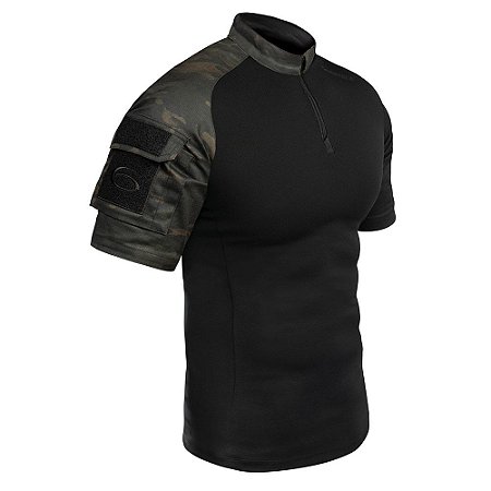 COMBAT SHIRT CURTA BLACK CAMMO